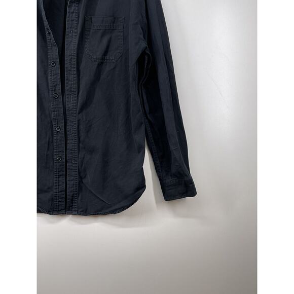 21 Men An American Brand Black button up Shirt Thick dress shirt Sz S Denim Like - Picture 2 of 9